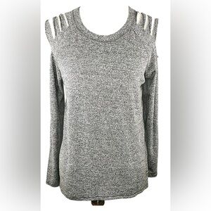 Nordstrom Jr. Poof Shirt‎ Size L Gray Cold Shoulder High-low